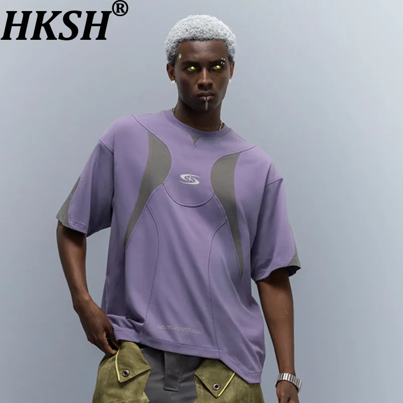 

HKSH Летние новые мужские футболки в стиле панк Future Design Waste Land Style Быстросохнущая ледяная футболка с блокировкой тепла Уличная одежда Ins Chic HK7392