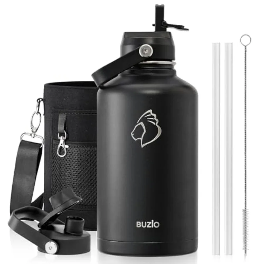 

Vacuum Insulated Stainless Steel Water Bottle 64oz Cold for 48 Hrs/Hot for 24 Hrs BPA Free Double Wall Travel Mug/Flask for Out