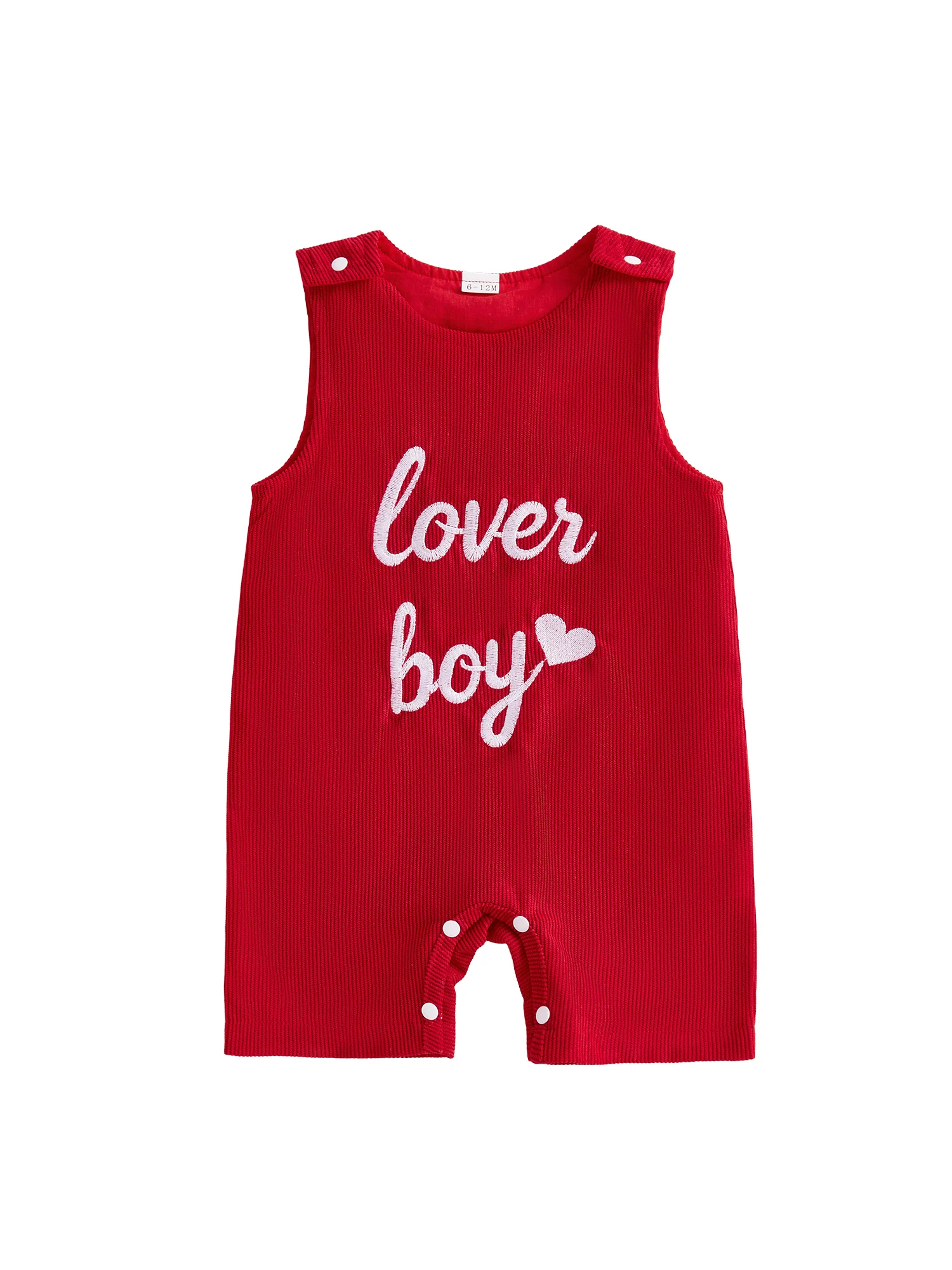 عيد الحب طفل الفتيان وزرة الدنيم أنيق بلا أكمام جولة الرقبة المطرزة بذلة مع رقعة القلب