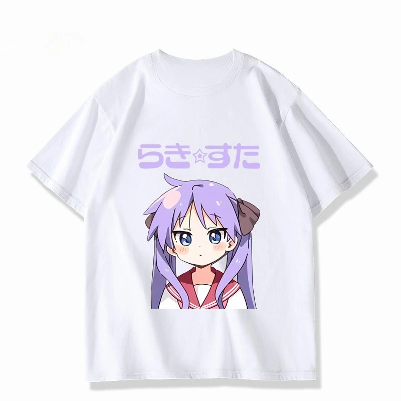 luck start Cotton T-shirt personality Clothes New Model Anime T-shirt Yearround clothing Streetwear Short Short Sleeves Classic