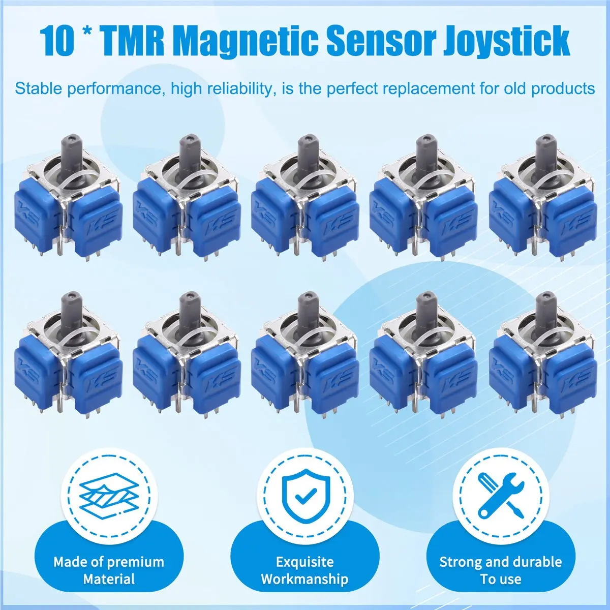 X14A& 10PCS TMR Electromagnetic Hall Effect Joystick for PS5 Controller 3D Analog Stick Replacement Repair Parts
