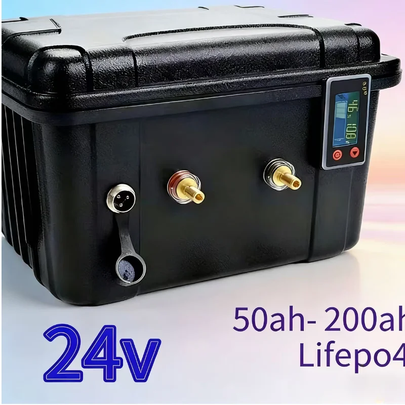 

Водонепроницаемая литиевая батарея DS LiFePO4 24В 50Ач 80Ач 100Ач 120Ач 150Ач 200Ач с BMS для троллингового мотора + зарядное устройство 10А