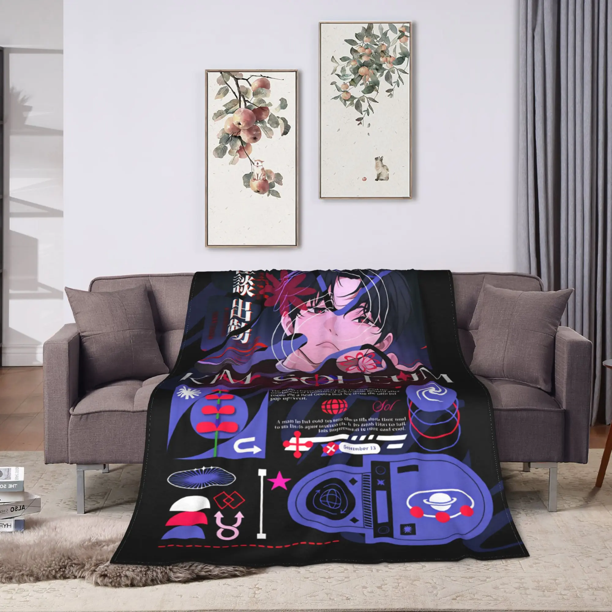 K-Kim S-Soleum Novel GSGW Blankets  Airplane Travel Flannel Throw Blanket For Couch Chair Super Soft Design Quality Bedspread