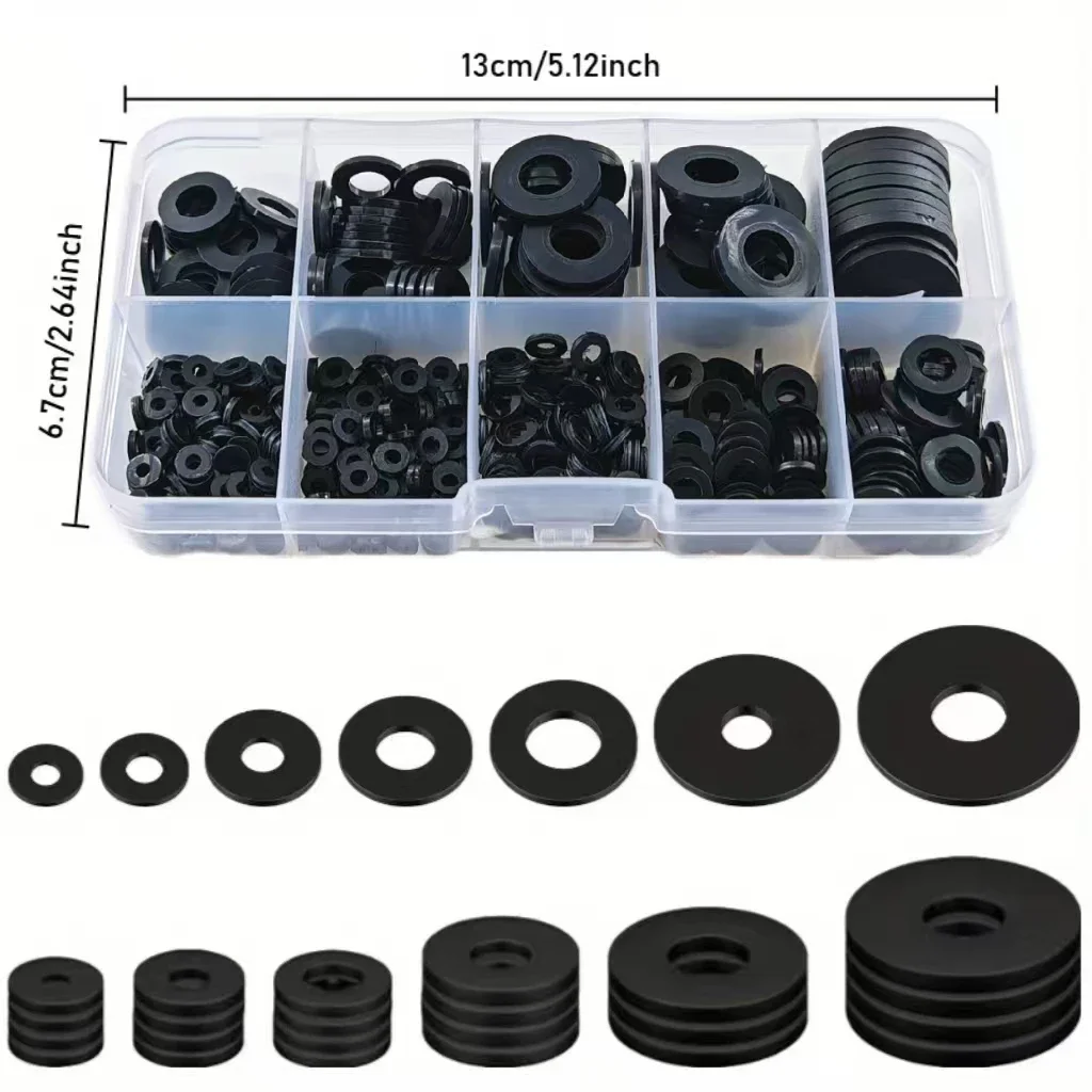 500pcs Nylon Plastic Washer Flat Assortment Set with 8-size Safety Plates M2 M2.5 M3 M4 M5 M6 M8 M10 Nylon Sealing Washers image 3