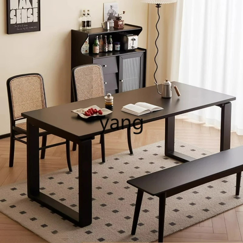 

LTT solid wood dining table household living room rectangular eating table leisure conference table