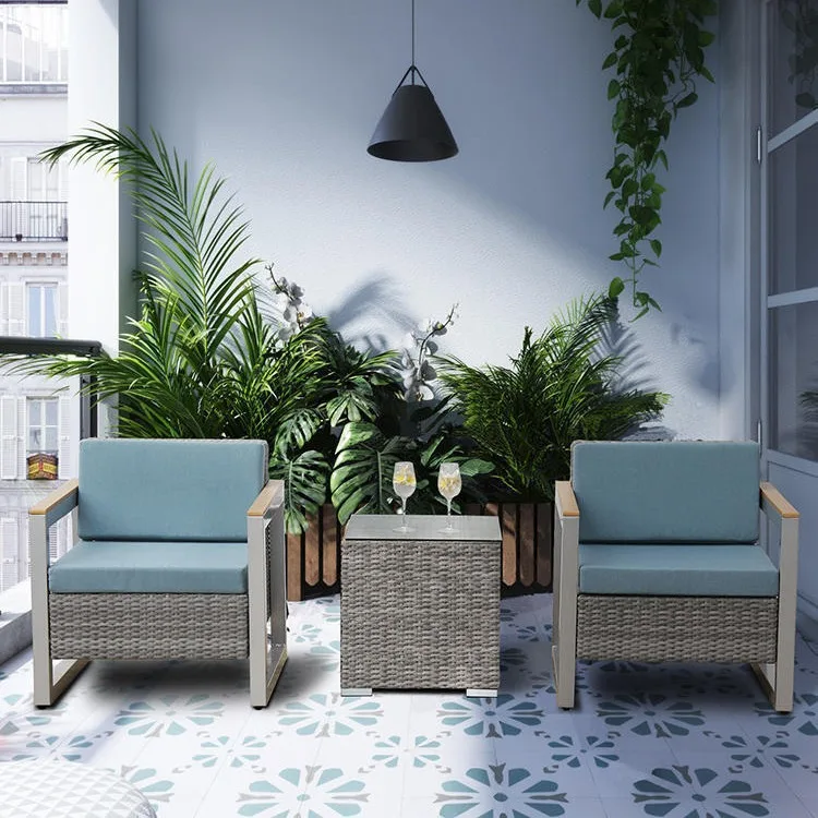 Outdoor Rattan Sofa Balcony Living Room Hotel Villa Clubhouse