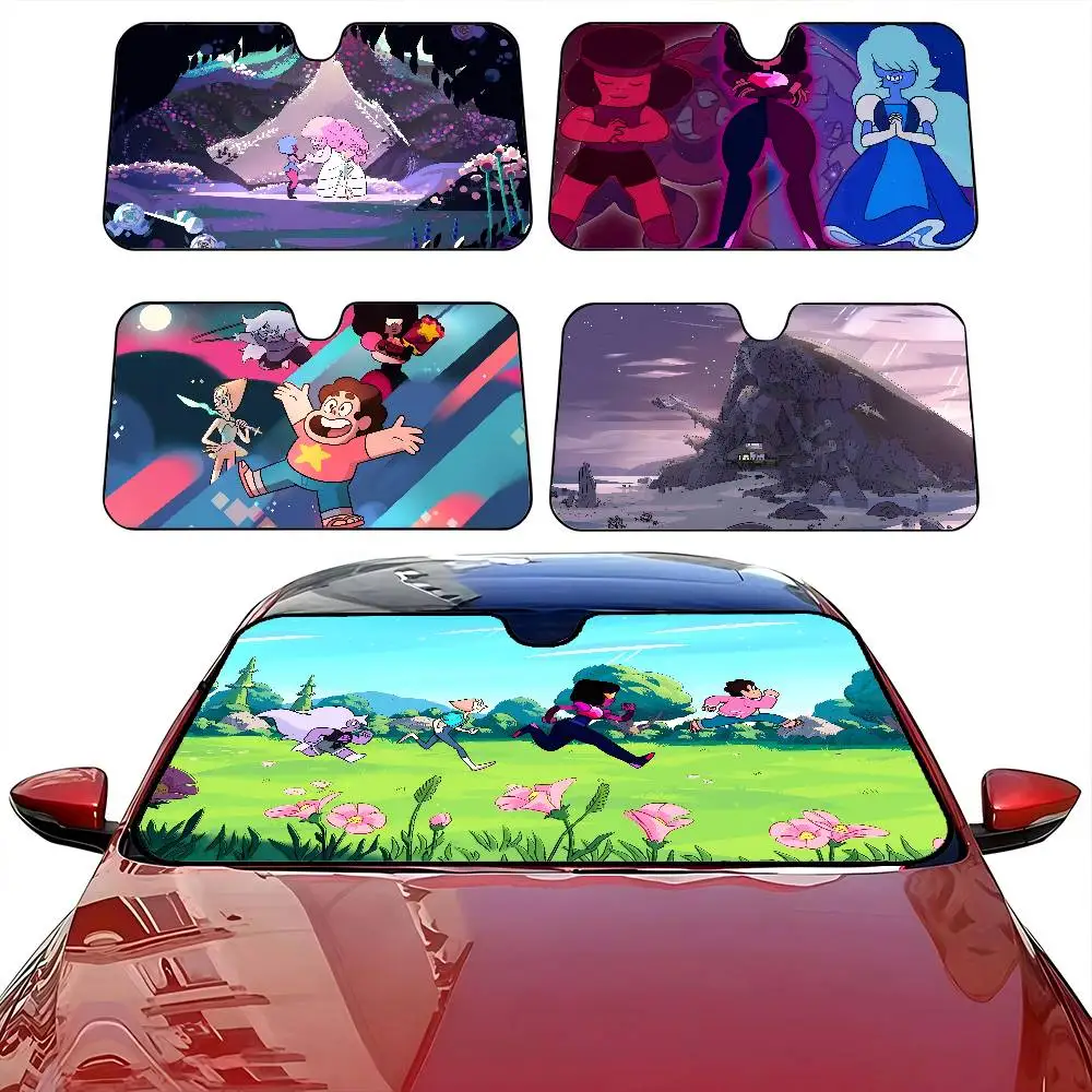 

S-Steven U-Universe Car Sun Shade Windshield Foldable Cute Funny Sunshade By Vincent For Car Truck SUV Blocks