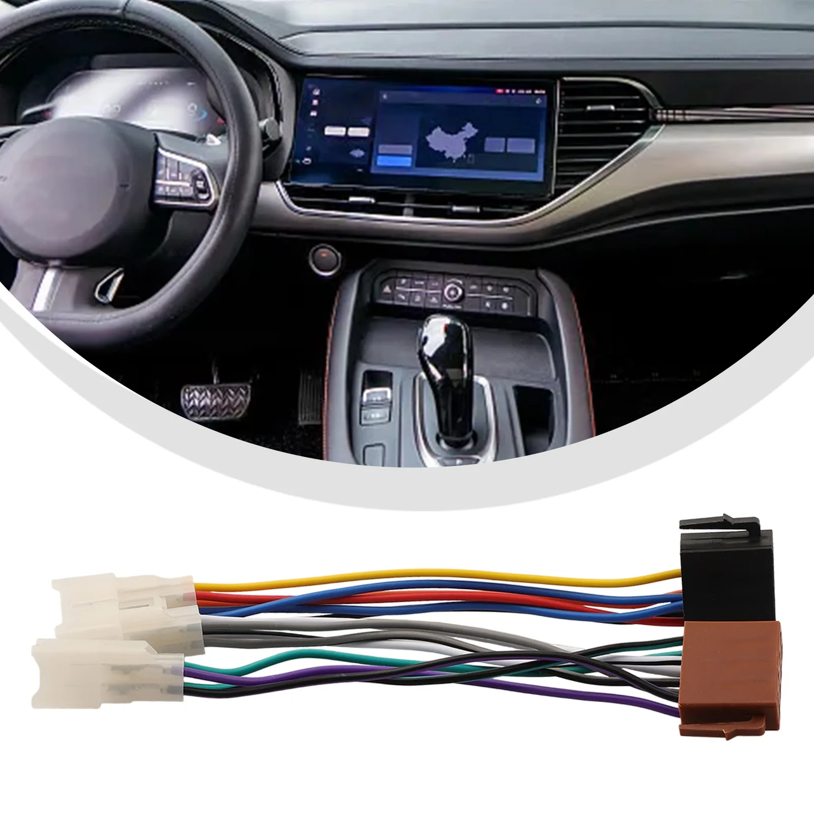 ISO Power Cable Adapter ISO Radio Wiring Adapter Car Audio Upgrade Quick Installation Anti-corrosion High Universality