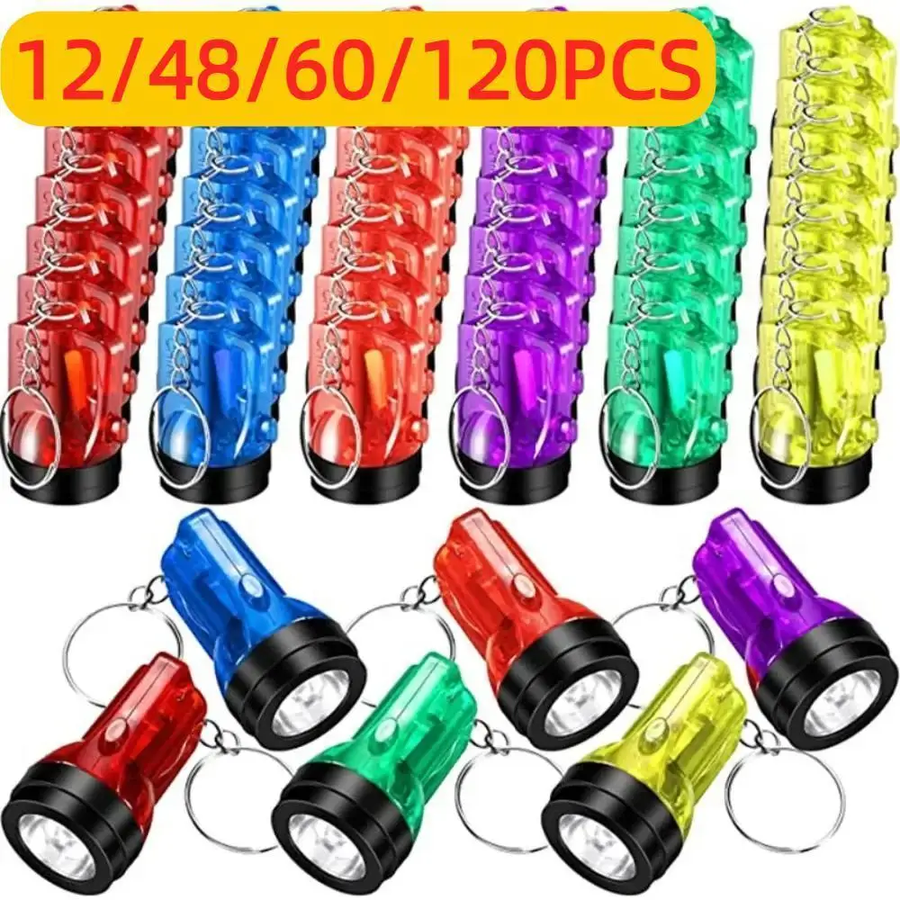 Lampe de poche lumineuse avec porte-clés, 12/120 pièces, pour fête d'anniversaire, saint-valentin, mariage, invité, carnaval, cadeau de pâques, Pinata, remplissage de sac cadeau
