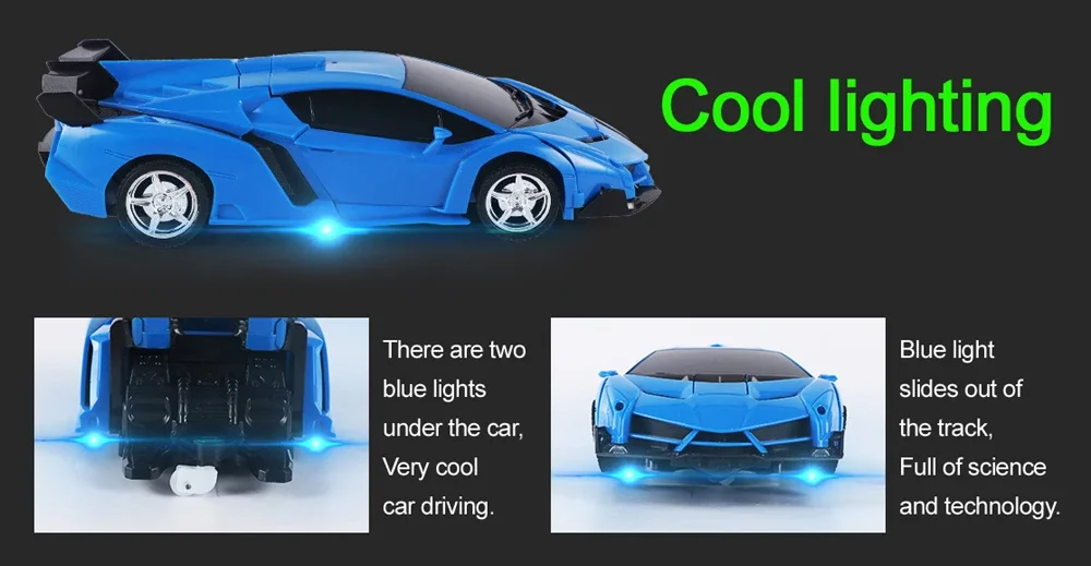 Robot elettrico per auto trasformazione RC 2 in 1: fantastico giocattolo per veicoli sportivi per ragazzi – Regalo per bambini per auto con deformazione telecomandata