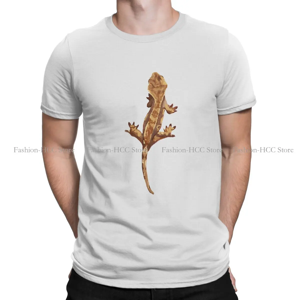 

Gecko Lover Polyester TShirts Crested Eyelash Crestie Cresties Print Homme T Shirt Hipster Clothing