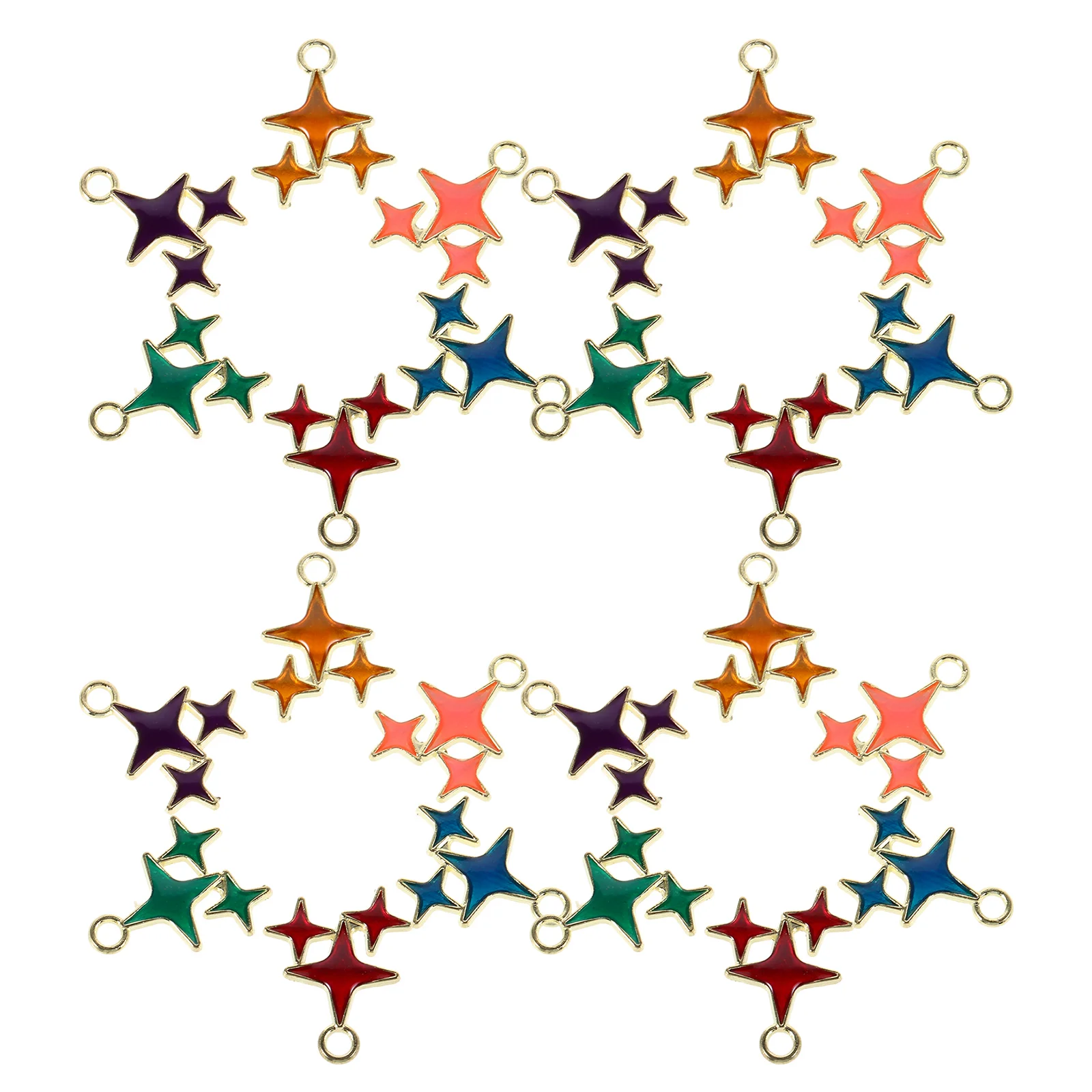 

60pcs Star Shaped Earring Accessories Transparent Oil Drip Finish DIY Making Earrings Hair Charms Pendant Necklace Bracelet