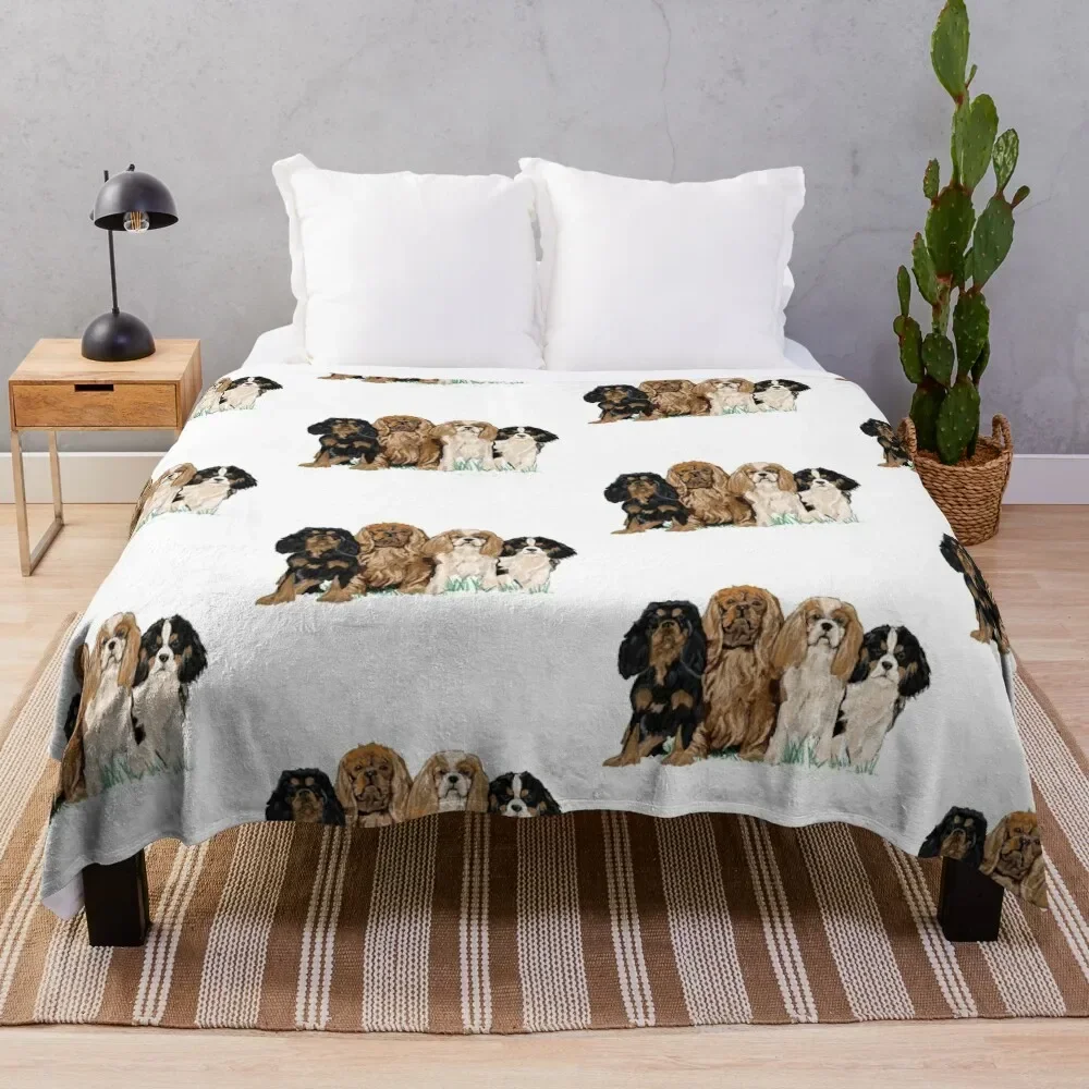 

Four Cavaliers Throw Blanket Tourist Giant Sofa Bed linens Blankets
