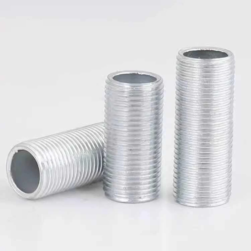 M6 M8 Hollow Full Threaded Connecting Tube Carbon Steel Fine Tooth Screw Nut Lamp Cap Chandelier Fixed Base Lighting Accessories