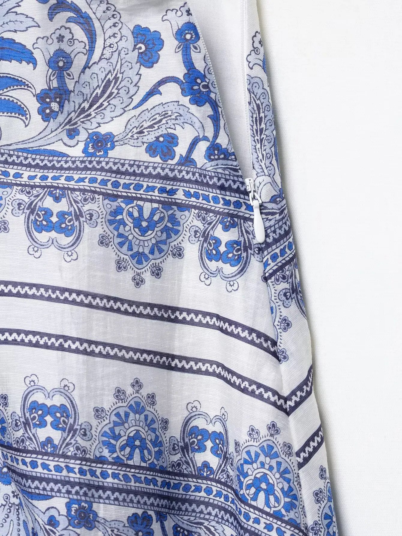 تنورة نسائية أنيقة موديل 2025 بتصميم كلاسيكي مطبوع عليها زهور بيزلي تنورة على شكل حرف A غير رسمية Faldas Mujer تنانير طويلة صيفية بسحاب جانبي QUN9197 #6