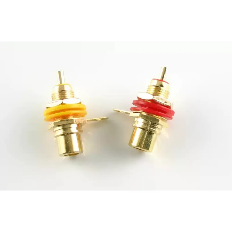 Pure Copper Gold Plated RCA Terminal Socket 2Pcs Per Set Audio Connector