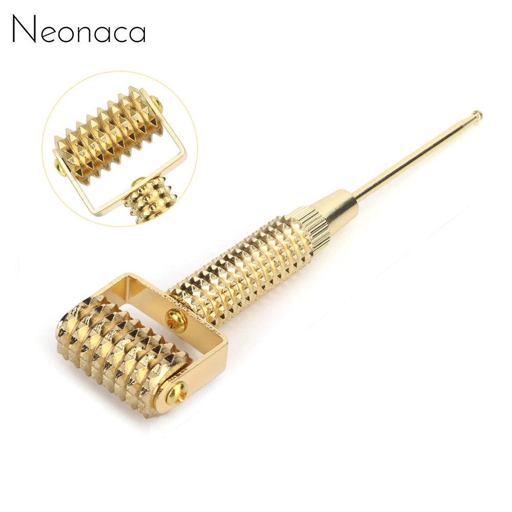 Gold Derma Roller Micronaald Oor Acupunten Sonde Massage Naald Facial Lift Aanscherping Anti Rimpel Dermaroller Beauty Tools Mesotherapie Voor