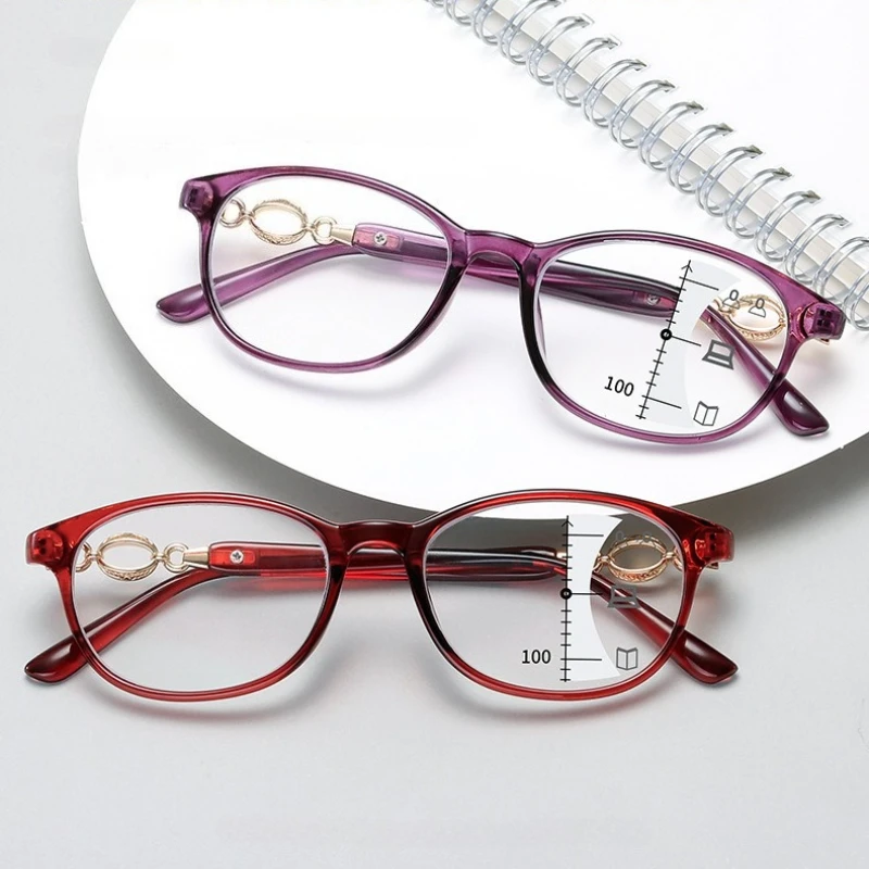 

3 in 1 Easy Look Far and Near Available in +1.0 To +4.0 Strengths Eyeglasses Progressive Multifocal Reading Glasses for Women