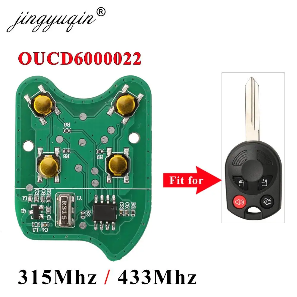 Jingyuqin-placa de circuito electrónico para llave de coche, PCB de 315MHz/433Mhz para Ford Edge Explorer Mustang Focus Fusion Tourus, OUCD6000022