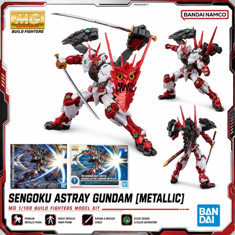 Bandai Original Gundam Build Fighters 1/100 MG Sengoku Astray Metallic Samurai Mecha Mobile Suit Plastic Model Kit Toy Figures