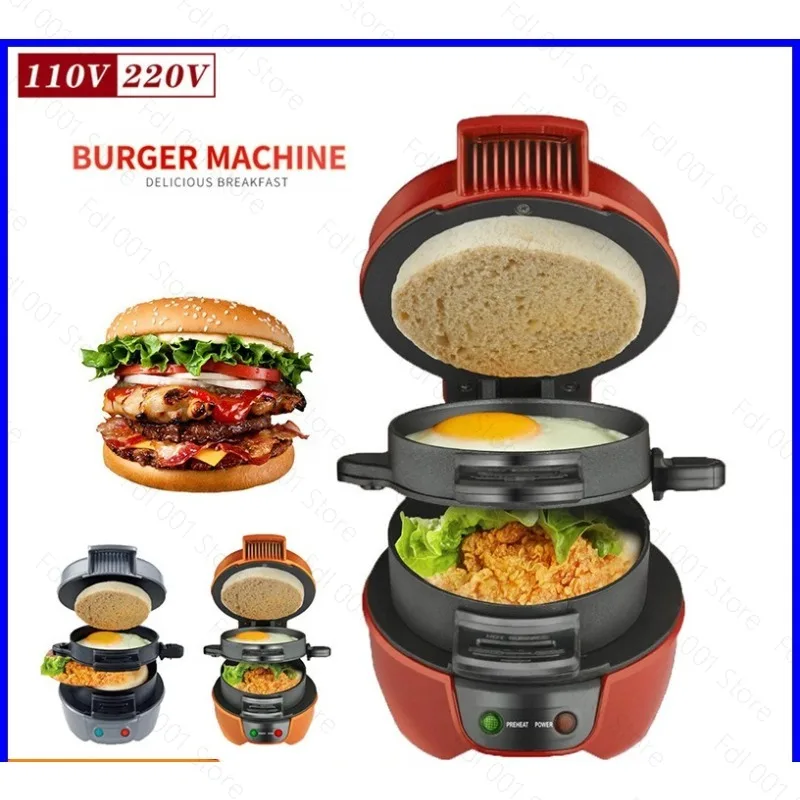 Dual Voltage 110V 220V Maker Multifunctional Breakfast Toaster Non‑stick Cooking Machine Household Daily Breakfast Preparation