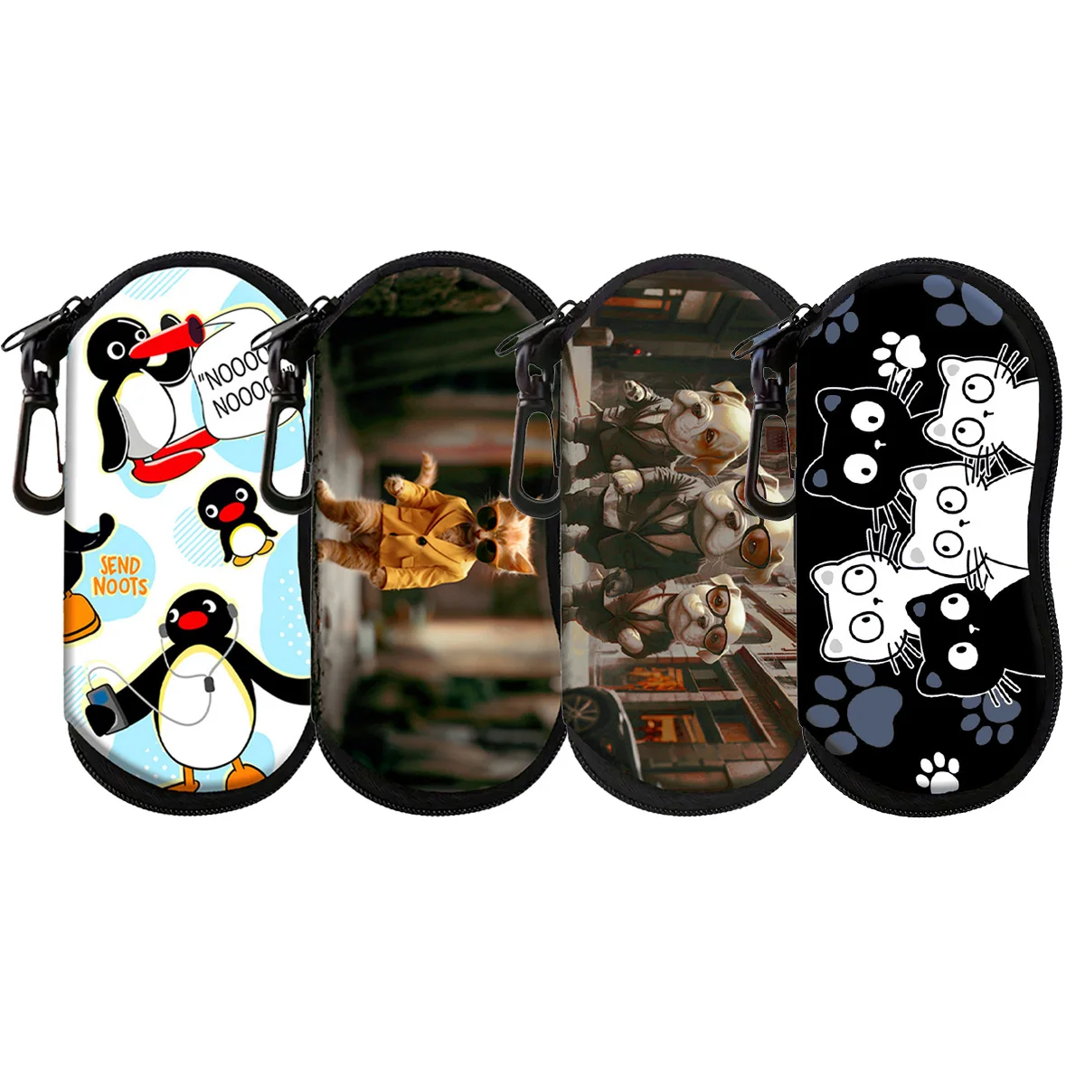 Cartoon Pinguin Soft Shell Brillenetui Katze Brille Schutzhülle Kleidung Zubehör Männer Frauen Mode Brillen Tasche Geschenke