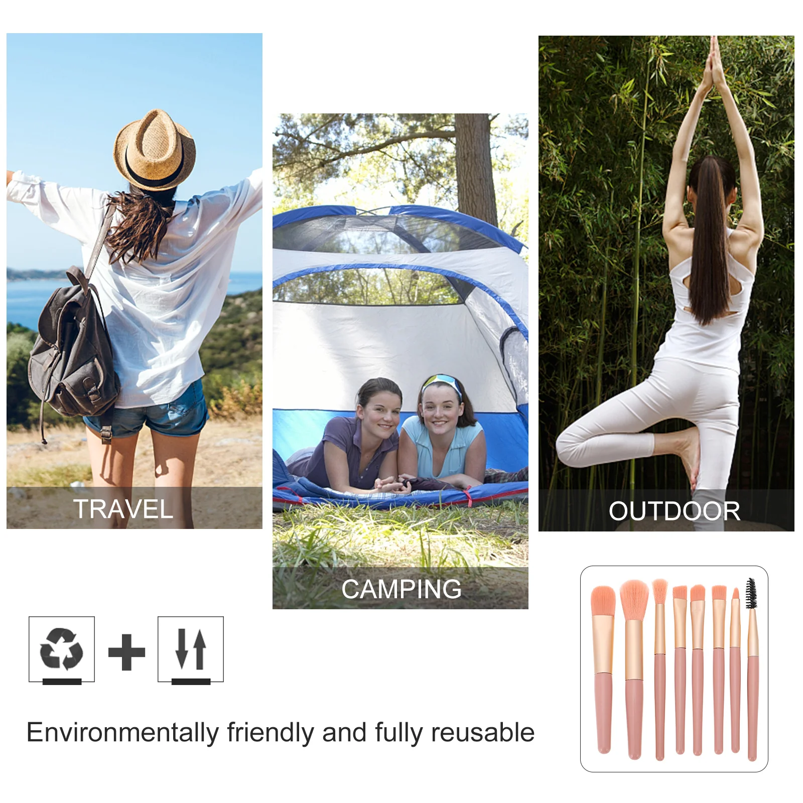 مجموعة واحدة من فرش المكياج، شعيرات ناعمة مرنة، مقبض قوي، أدوات مكياج محمولة للنساء، ظلال عيون، أحمر خدود، بودرة سائبة #3