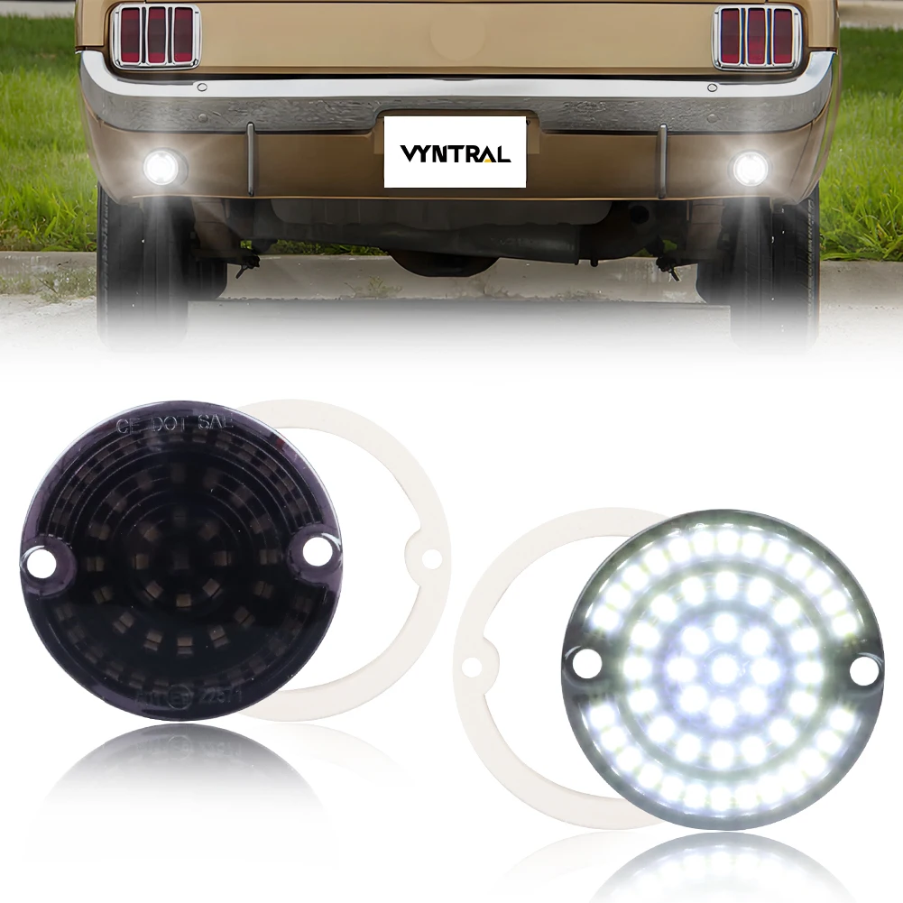 

2Pcs Rear Brake Tail Light Backup Light Reverse Light W/LED For 1964 1965 1966 1967 1968 Ford Mustang 1967 1968 Mercury Cougar