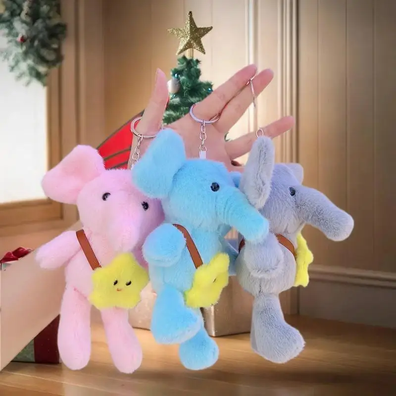 Цельный брелок для ключей со звездным слоном; Очаровательная плюшевая игрушка; Идеально подходит для дней рождения или Рождества