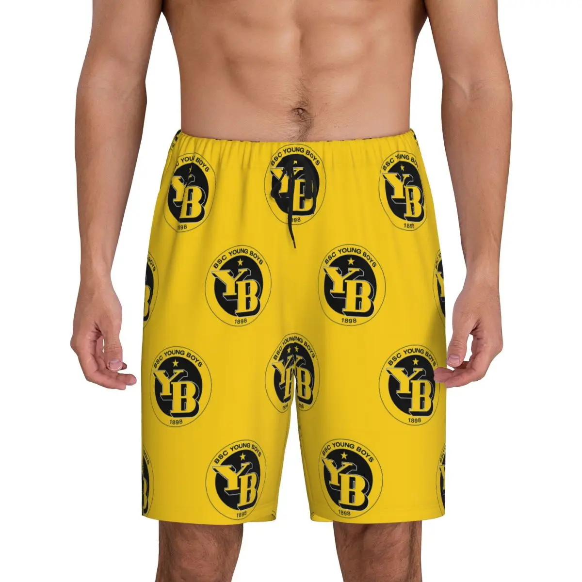

BSC Young Boys Swiss Football Sports Fans Bern Switzerland Short Pajama Pants Men Sleepwear Sleep Bottom Shorts Sleeping Pants
