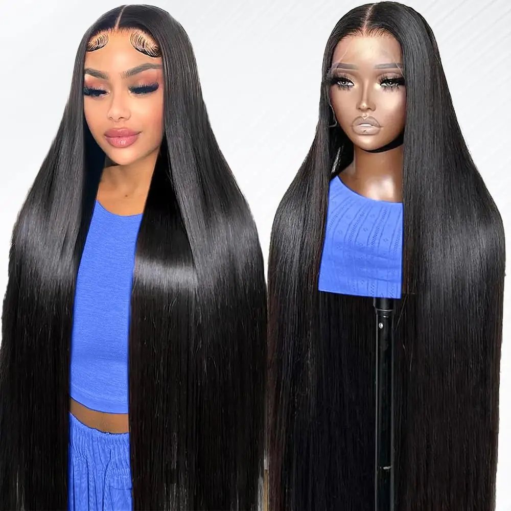 

10A Grade Straight Lace Front Wigs Pre Plucked 200 Density Frontal Wigs Human Hair Bleached Knots 13x4 Lace Front Wigs for Women