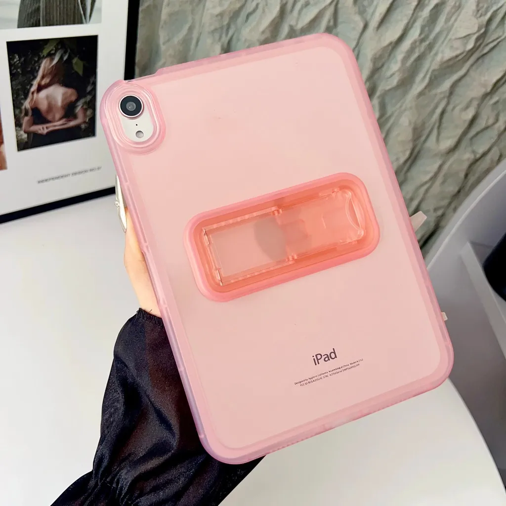 

Matte Transparent Shell For iPad 11th 2025 11 inch A16 Air 11 7 5 4 3 Pro 2 1 10th 10.9 10.2 9.7 Mini 7 6 5 4 With Bracket