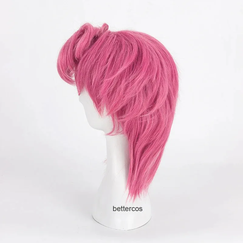 2025 Le bizzarre avventure di JoJo Golden Wind Trish Una Cosplay Capelli sintetici corti rosa resistenti al calore + berretto per parrucca