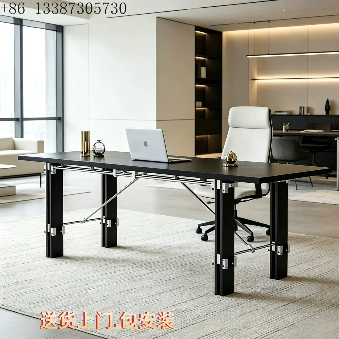 

Birch ocean board desk minimalist optical axis conference table large board table log wind computer table