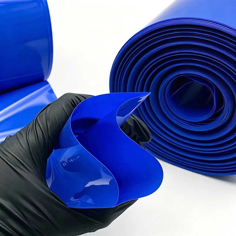 2/5/10M Blue PVC Heat Shrink Tubing, Width 30-300mm, Outdoor Equipment Cable Anti-aging Sealed Shrink Tubing