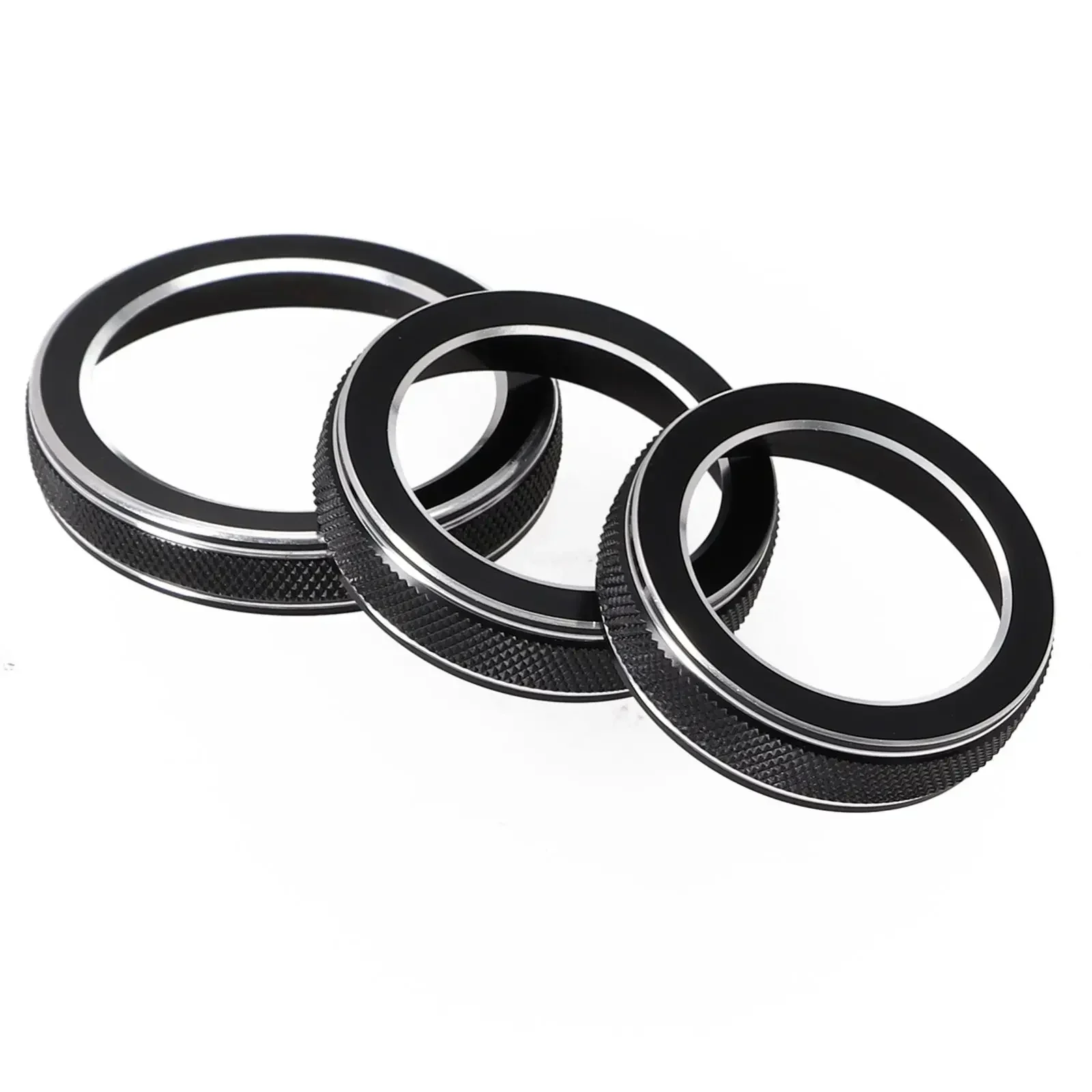 3Pcs For Jeep Grand For Cherokee 2014-2021 Car Interior Volume AC Radio Switch Knob Button Cover Ring Trim Car Styling Trim