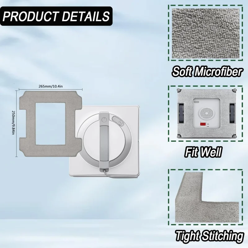 قطع غيار داخلية لغسالة النوافذ W1 Pro لـ Ecovacs Winbot W2 /W2 Omni /W1 /W1SPRO /W2PRO Mop Rag مُنظف نوافذ آلي