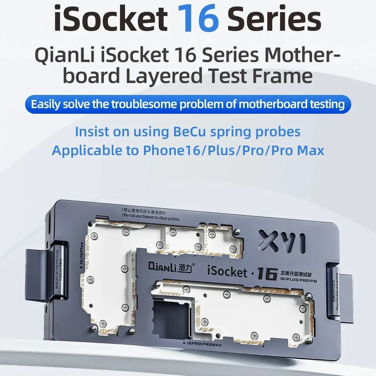 Qianli-iScoket Motherboard for iPhone X-16 Pro MAX, Layered Testing Fixture, Logic Board, Middle Frame Function Tester