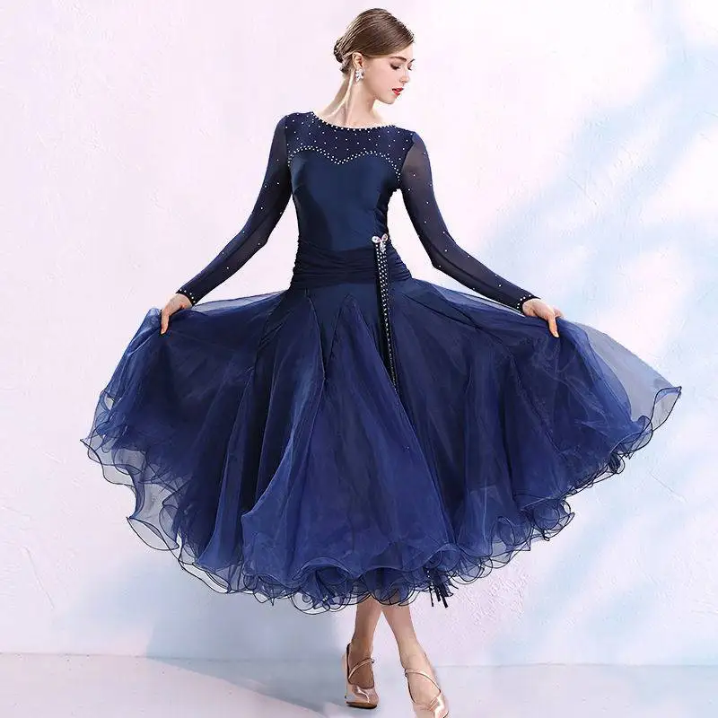 1 unids/lote de vestido de Baile Estándar de salón para mujer, vestido de Tango, trajes de salón de baile de vals vintage