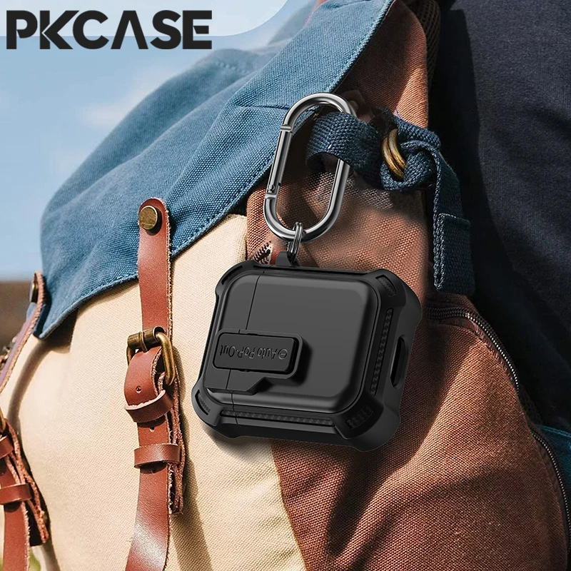 PKCASE مرونة التبديل أقفال للصدمات سماعة الرأس ل Airpods 1 2 3 هوك المفاتيح سماعة غطاء ل Airpods Pro 2