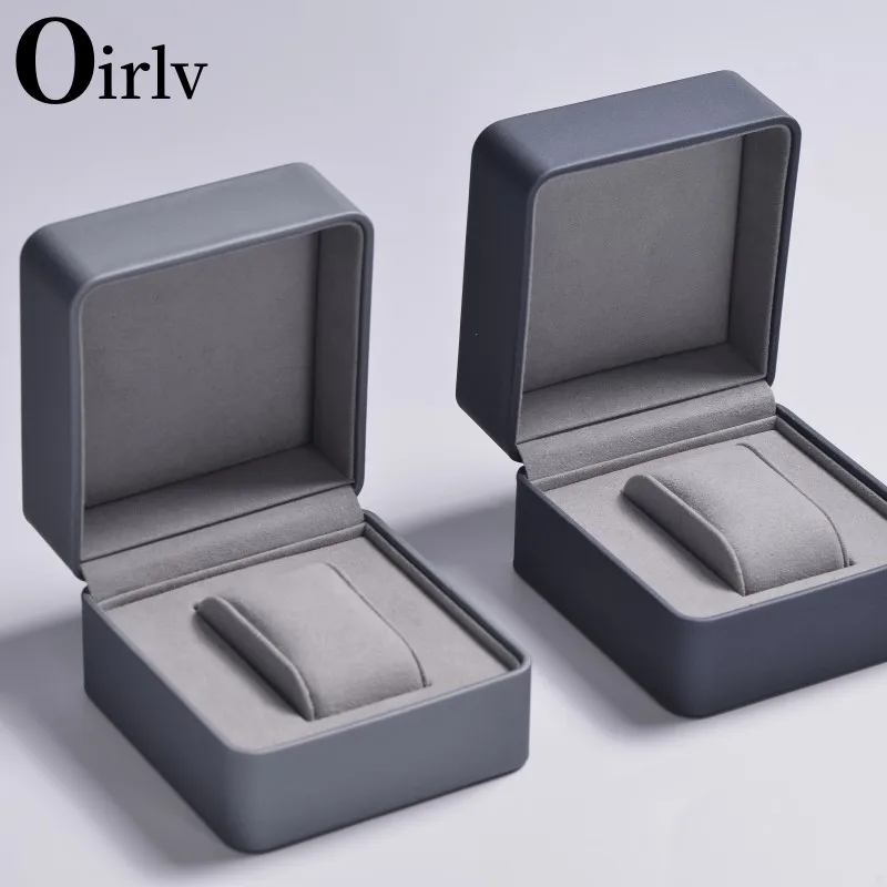 Oirlv Fashion Leather Watch Gift Box Single Watch Storage Case with Removable Pillow Wristwatch Display Box Dark blue Organizer