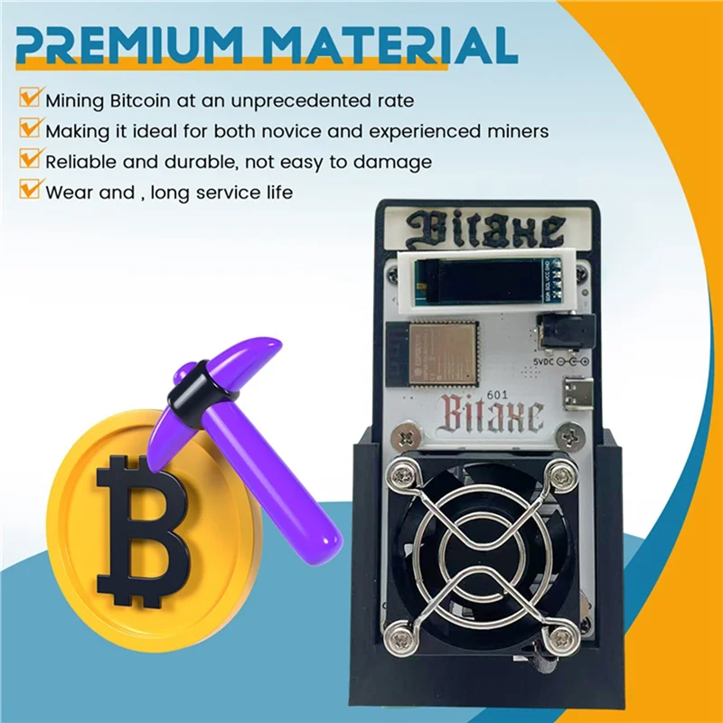 BM1370 رقاقة Bitaxe Gamma 601 1.2TH/S 18W BTC Solo Miner من Antminer S21 Pro Stand Crypto Asic Miner مع US PLUG-ABIU