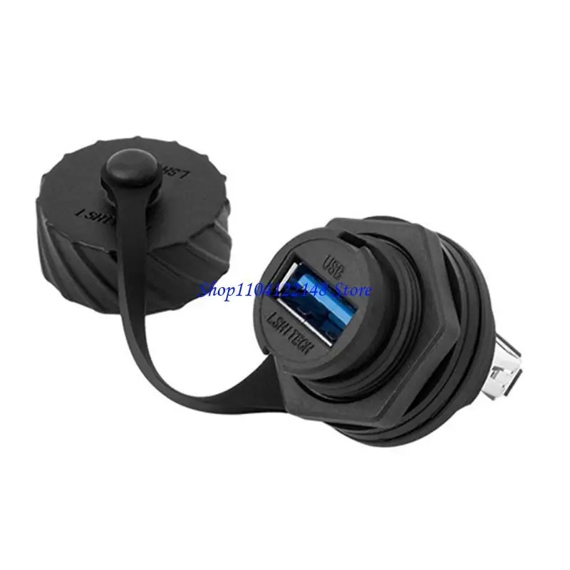 P9FA USB 2.0 vrouwelijke Socket plug paneelbevestiging adapter direct waterdichte connector met dop