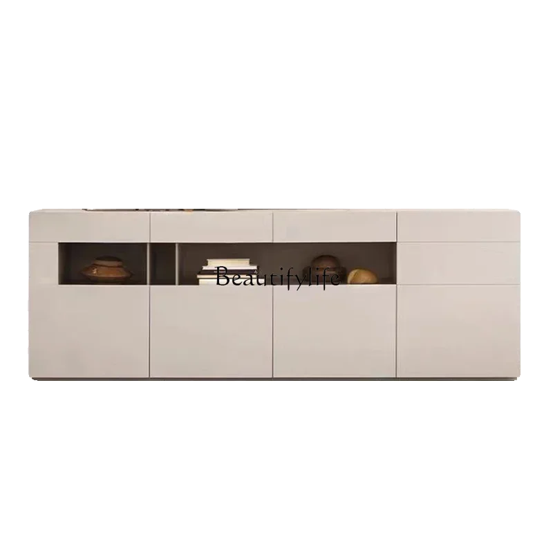 

Modern light luxury solid wood dining side cabinet simple multi-functional storage Italian minimalist paint cupboard