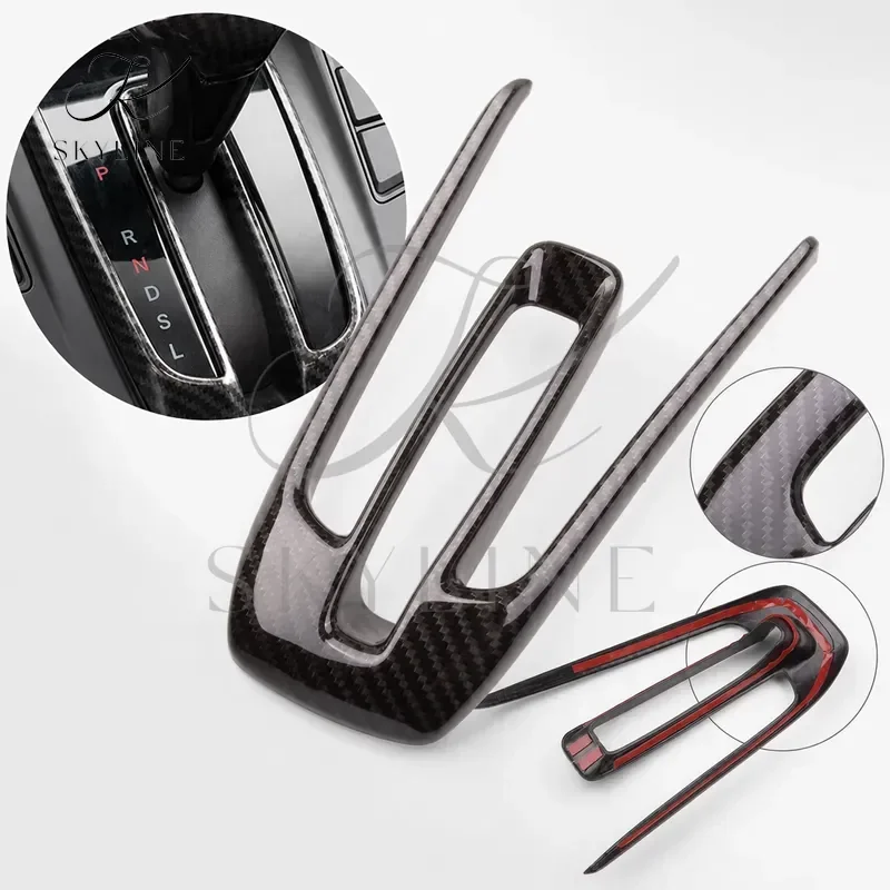 Console Gear Shift Panel Decor Cover Trim Carbon Fiber Grain Plastic Fit For Honda CRV CR-V 2017 2018 2019 2020 2021