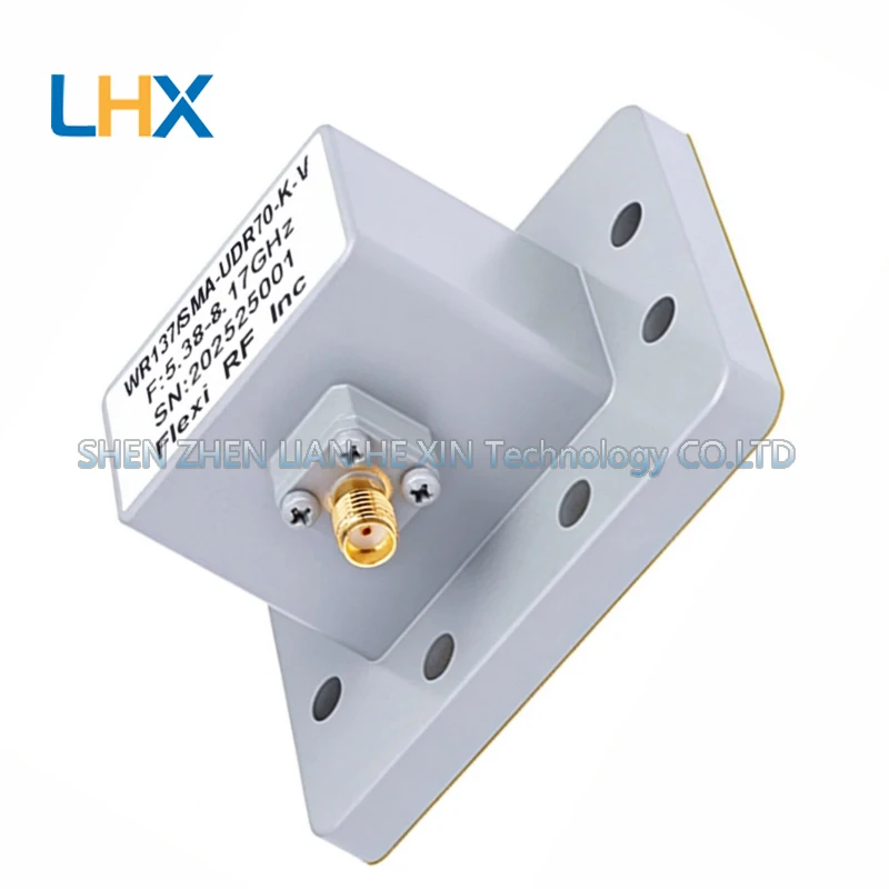 WR137-SMA female waveguide coaxial converter orthogonal UDR70 flange 5.38-8.17GHz in stock