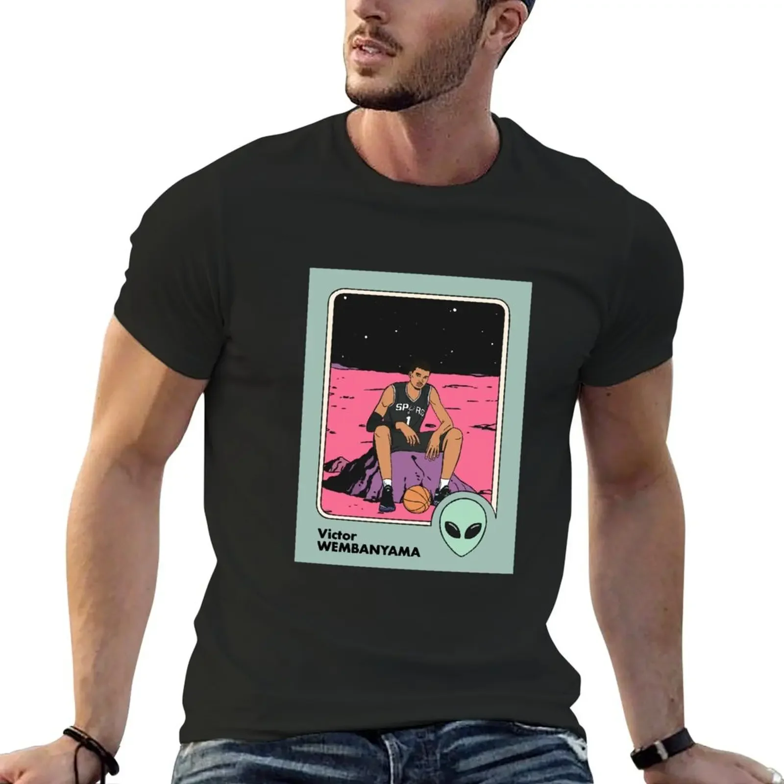 Victor Wembanyama x Dr. Manhattan Vintage Trading Card T-Shirt sports fans designer shirts outfits for men