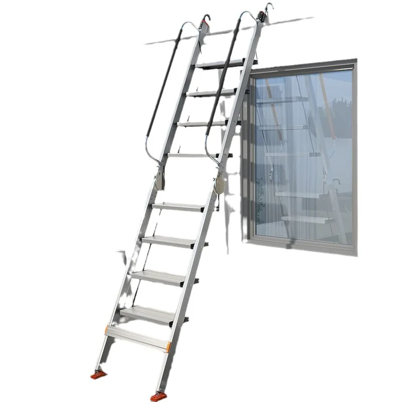 

Folding aluminum alloy thickened staircase, mobile climbing staircase, multifunctional engineering ladder