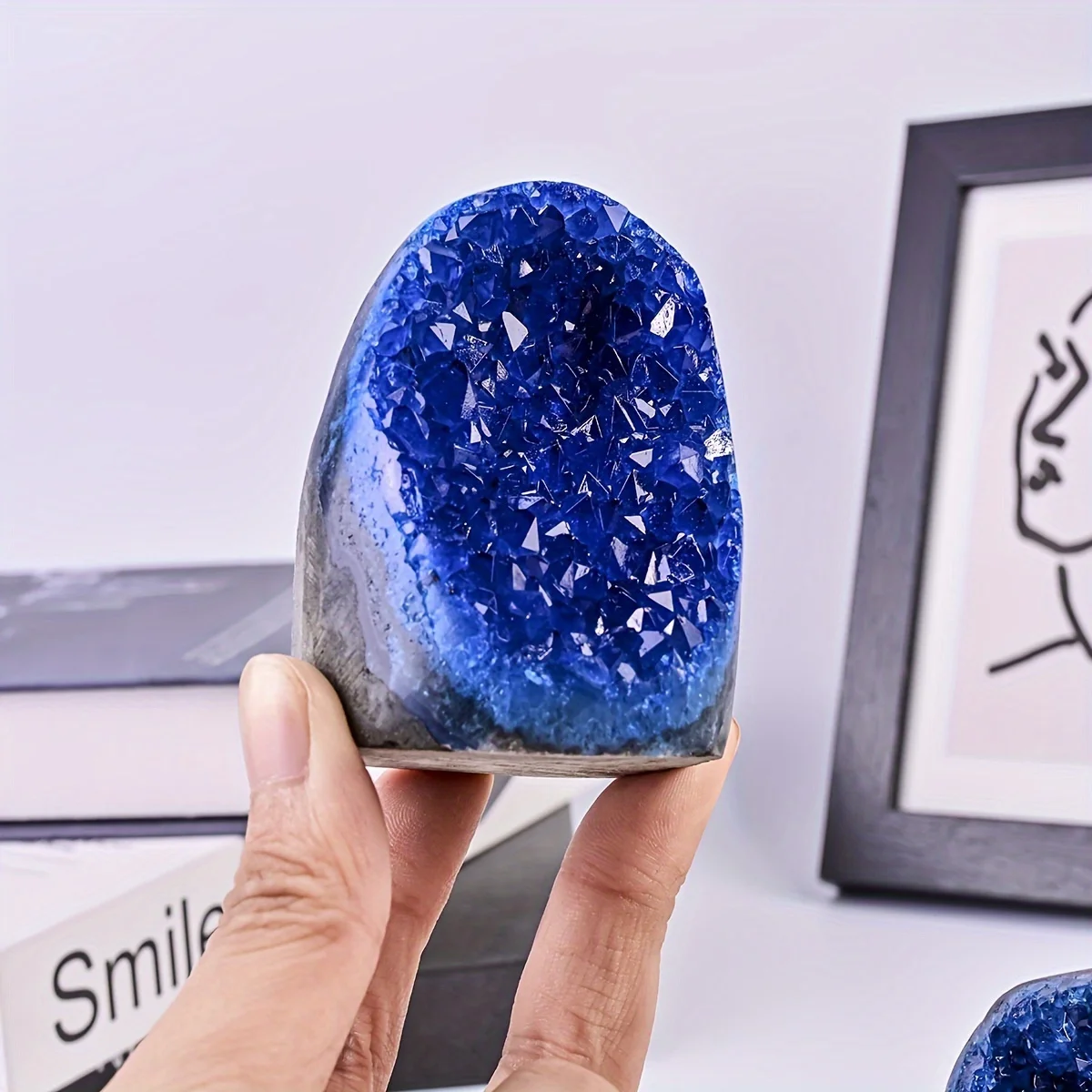 مجموعة كريستال زرقاء أوروغواي المذهلة - جيود كوارتز عالي الجودة لديكور المنزل والمكتب، فكرة هدية فريدة من نوعها #5