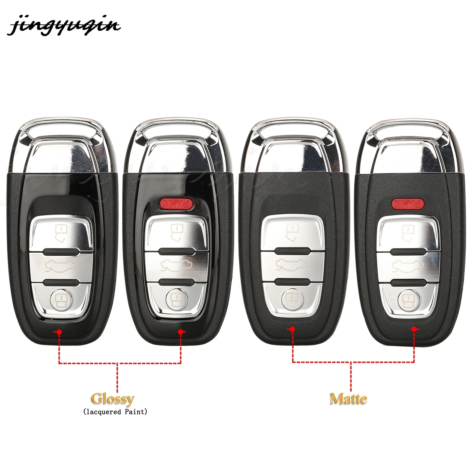 jingyuqin 3/4 Buttons Replacement Remote Car Key Shell Case Fob For Audi A4l A3 A4 A5 A6 A8 Quattro Q5 Q7 A6 A8